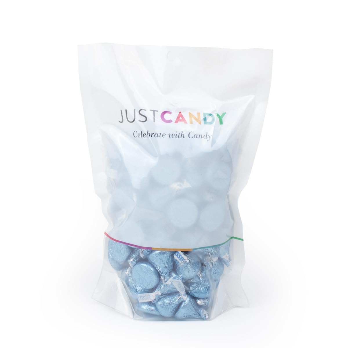 Just Candy Light Blue Candy Kisses - Milk Chocolate - 90 Pieces