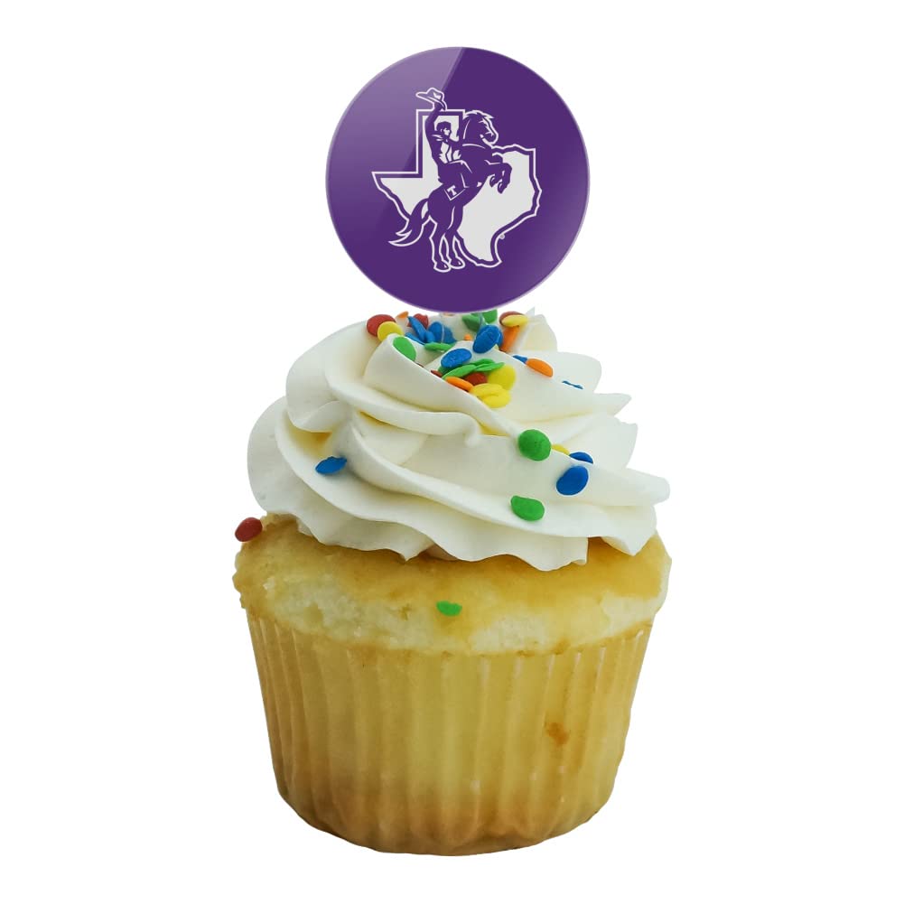 Graphics & More Tarleton State University Primary Logo Cupcake Picks Toppers Decoration Set Of 6