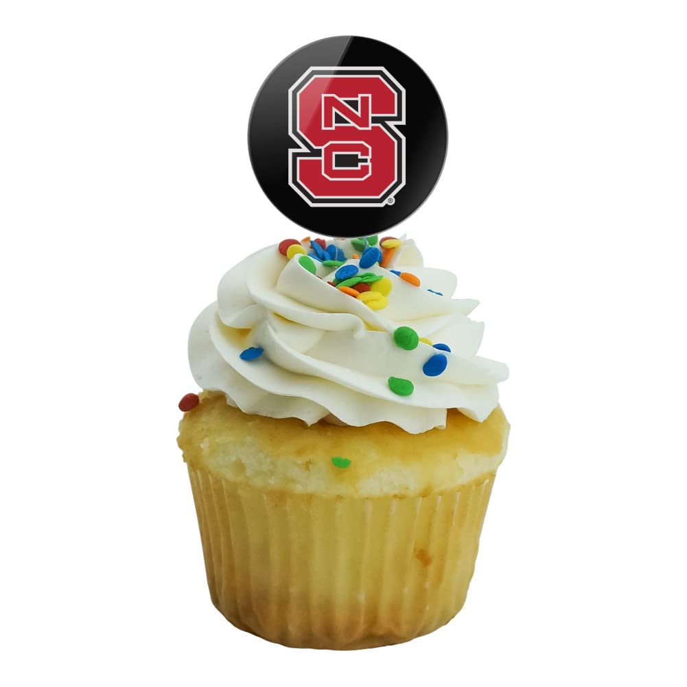 GRAPHICS & MORE Cupcake Picks Set of 6, NC State Secondary Logo, Multi Color, Acrylic, One Size