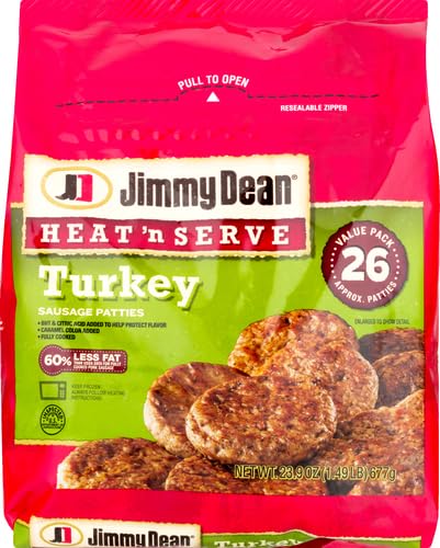 Jimmy Dean, Heat N Serve Turkey Sausage Patties, 26 count