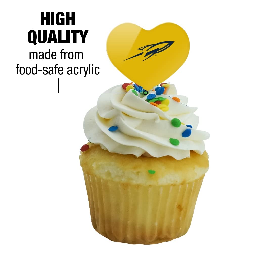 GRAPHICS & MORE Cupcake Picks Set of 6, Acrylic, Heart Design, University of Toledo, One Size