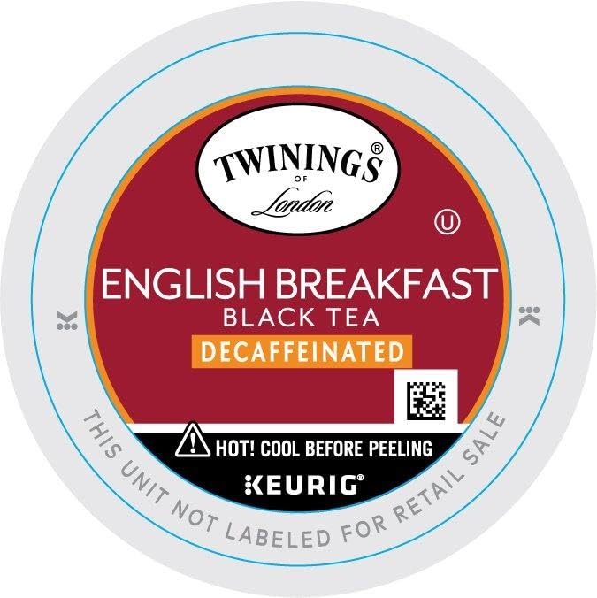Twinings Decaf English Breakfast Tea K-Cup Pods, Naturally Decaffeinated, 24 Count (Pack of 4), Model PRTAZ11A