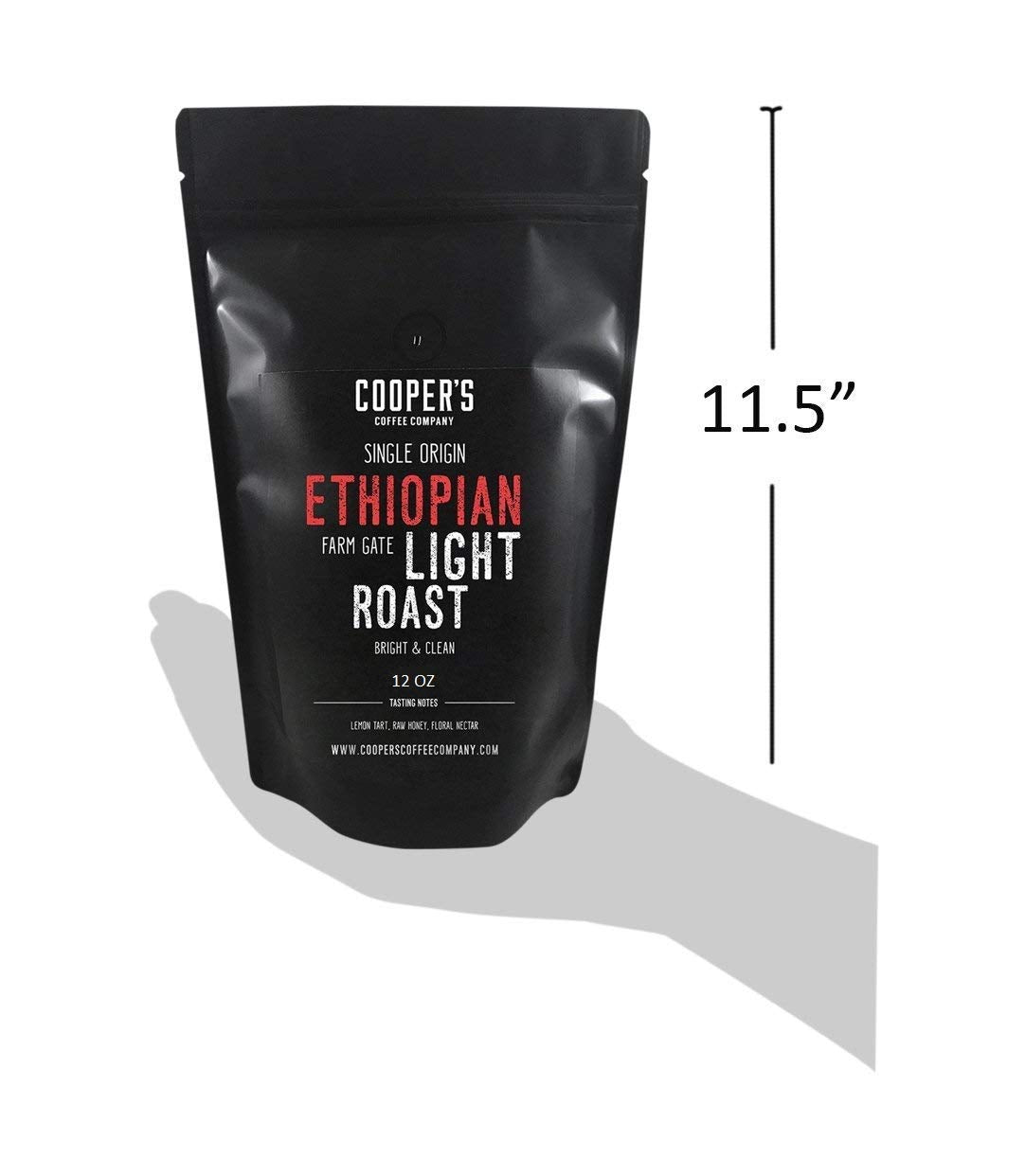 Ethiopian Bold Light Roast Coffee, Gourmet Single-Origin Coffee Beans From Ethiopia, Whole Bean, 2Lb Bag