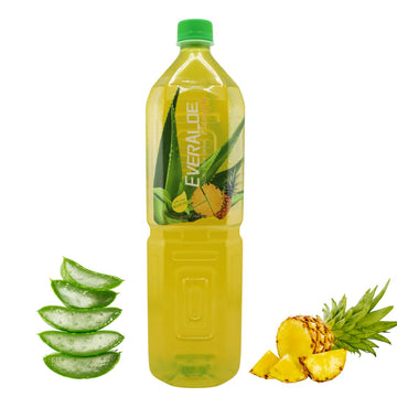 (Pack Of 1) Everaloe Pineapple Aloe Vera Drink || Real Aloe Pulp || Vegan || Gluten Free || Aloe Vera Juice