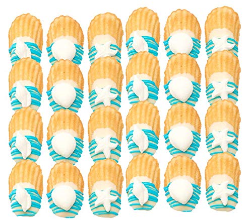 CakeSupplyShop 24pk Edible White Seashells & Starfish Sugar Decorations for Cakes, Cupcakes, & Cake Pops - 49 Piece Set