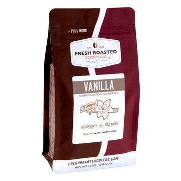 Fresh Roasted Coffee Decaf Vanilla Flavored Whole Bean Coffee 12 oz Medium Roast Kosher