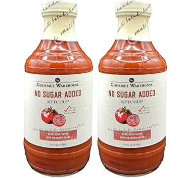 Gourmet Warehouse No Sugar Added Ketchup, Handcrafted In Small Batches Gluten-Free, HFCS-Free, Keto Friendly Delicious Sauce 16 