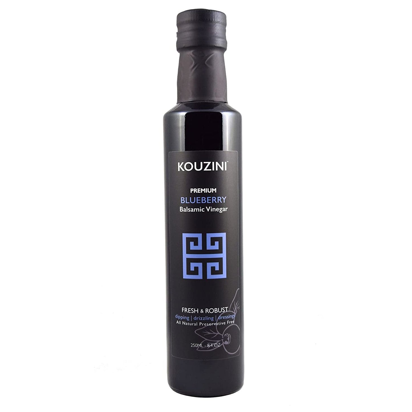 Kouzini Ultra Premium Blueberry Balsamic Vinegar, Aged Balsamic Vinegars from Modena, Italy, Premium, Smooth & Full-Bodied Flavo