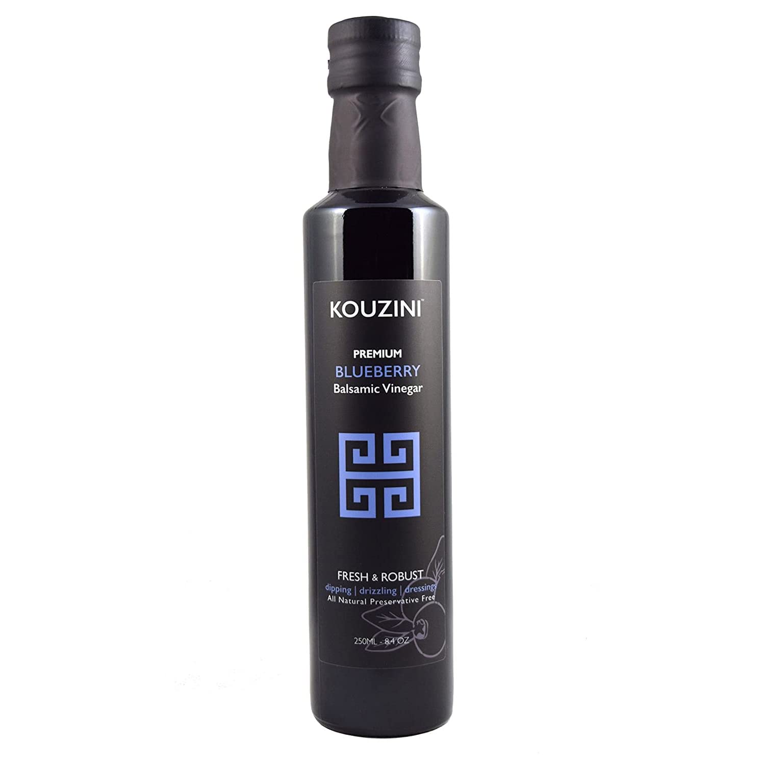 Kouzini Ultra Premium Blueberry Balsamic Vinegar, Aged Balsamic Vinegars from Modena, Italy, Premium, Smooth & Full-Bodied Flavo