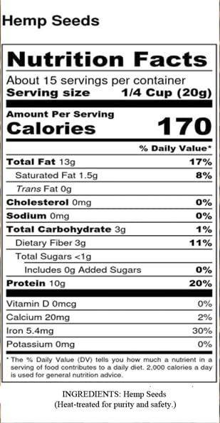 Ripkitty Premium Whole Raw Hemp Seeds, Organic, Kosher, Vegan, Allergen-Free, 20g