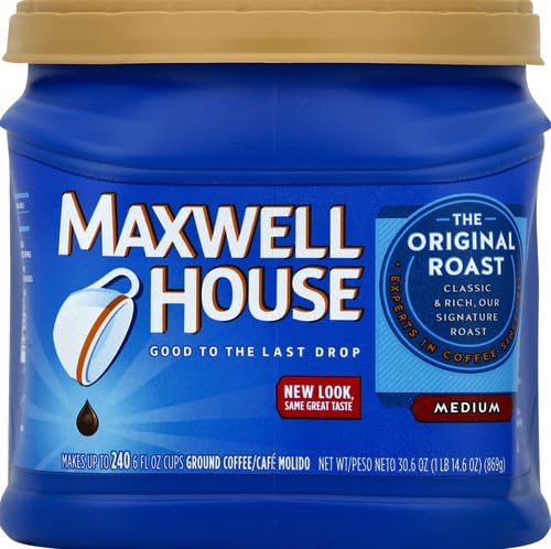 MAXWELL HOUSE Medium Roast Ground Coffee, Original Roast, 30.6 oz Canister