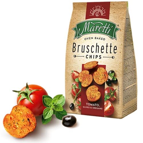All Natural Bruschette Bruschetta Vegan Cracker Bruschettini Chips 4 PACK (5oz, Tomato Olive And Oregano)