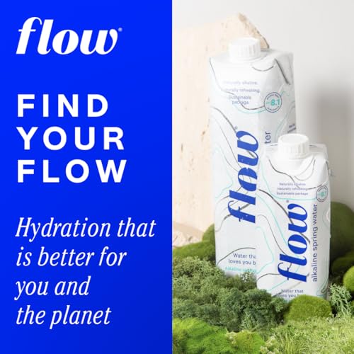 Flow Water Organic Blackberry Hibiscus Alkaline Water, 16.9 Fz (12 Pack)