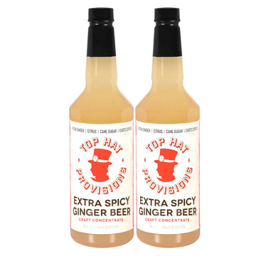 Top Hat Provisions Ginger Beer Syrup - Extra Spicy, 32 Fl Oz (Pack of 2) - Compatible with SodaStream, Makes Craft Sodas and Cocktails