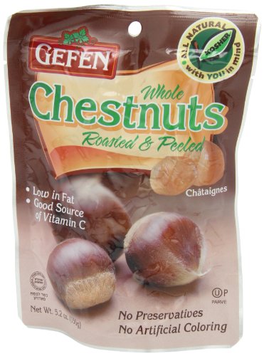 Gefen Organic Whole Peeled and Roasted Chestnuts, 5.2oz (6 Pack) | Chestnuts Peeled and Ready to Eat | Great for Cooking & Bakin