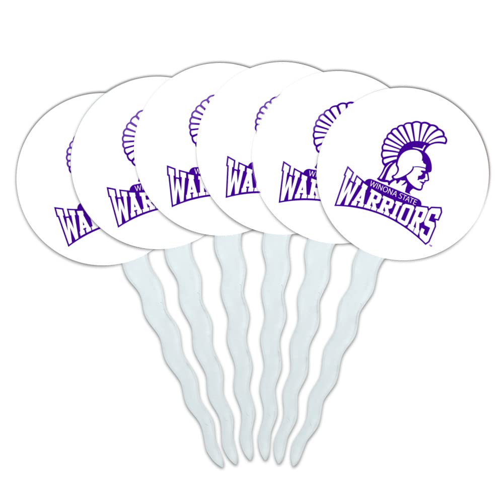 Winona State University Secondary Logo Cupcake Picks Toppers Decoration Set of 6