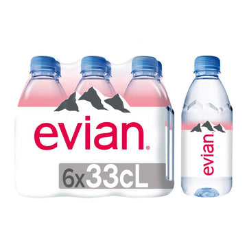 evian Natural Spring Water, Bottled Natural Spring Water, Water Bottles, Naturally Filtered Spring Water in Mini-Sized Bottles, 