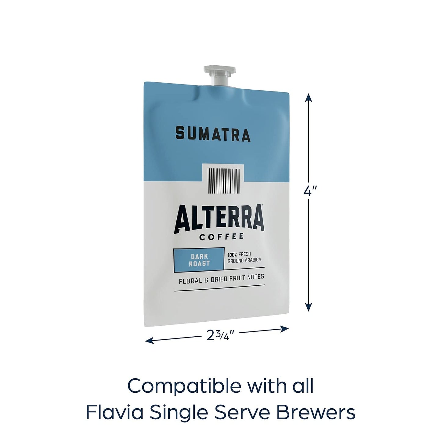 Flavia Alterra Sumatra Freshpacks, Dark Roast, 100 Count, Compatible with Flavia malt-inspired