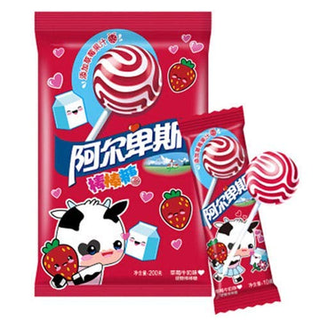 Shanghai Specialty: Bufandi Alps Or Alpenliebe Lollipop Hard Candy 200G/7.1Oz (Strawberry)