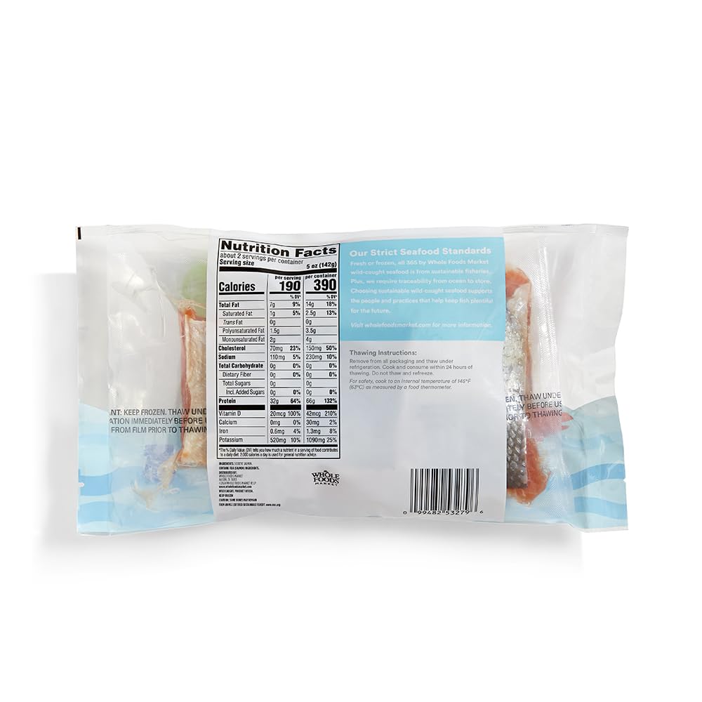 365 By Whole Foods Market, Salmon Sockeye Fillets Frozen, 10 Ounce