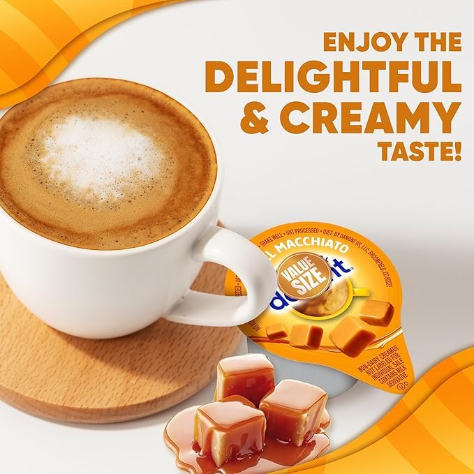 Easypack Coffee Creamer, Delight Caramel Macchiato Creamer Singles, 192 Creamer Singles Included Great For Offices, Restaurants,