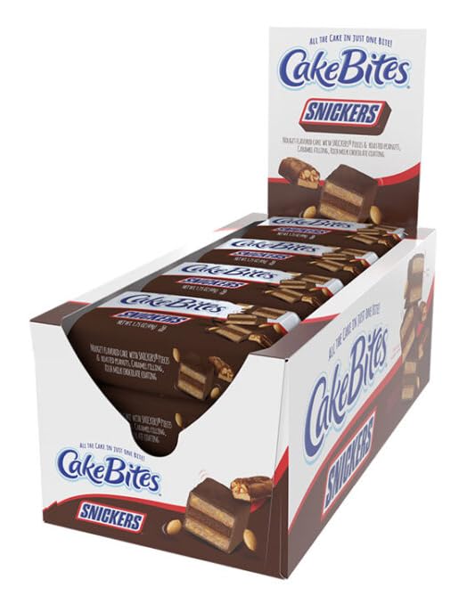 The Original Cakebites by Cookies United, Grab-and-Go Bite-Sized Licensed Snacks (12 CT, Snickers)