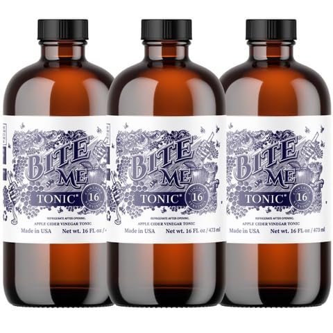 Bite Me Apple Cider Vinegar Tonic, Hydromeric & Manuka Honey, 16 Fl Oz (Pack of 3)