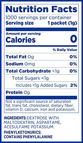 Equal 0 Calorie Sweetener, Sugar Substitute, Zero Calorie Sugar Alternative Sweetener Packets, Sugar Alternative, 230 Count, Pac