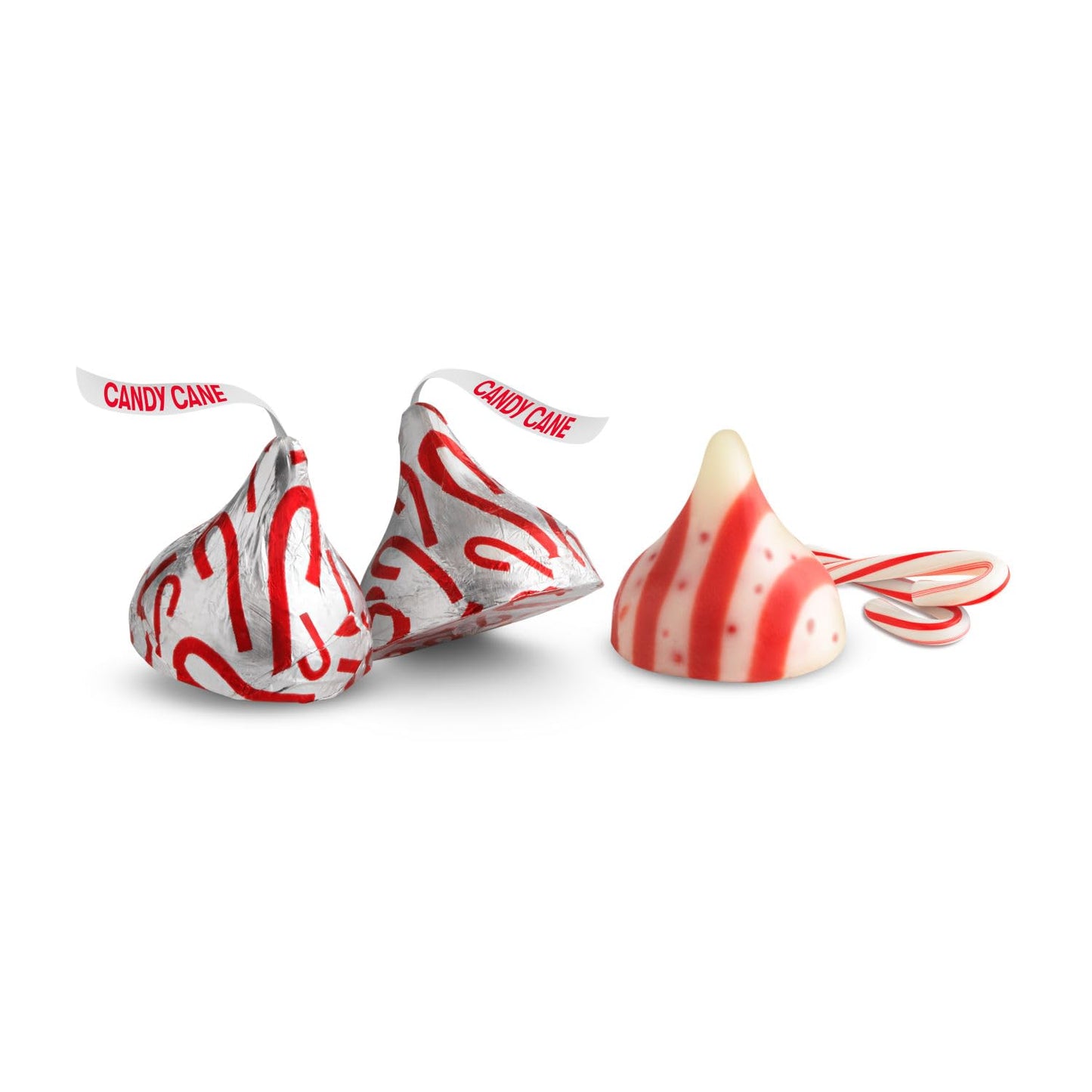 HERSHEY'S KISSES Candy Cane Flavored, 34.88 oz Bulk Bag, Red Christmas Candy
