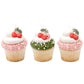 Fruit Shaped Sugar Decorations Cookie Cupcake Cake Edible Toppers 12 Pc (Cherries)