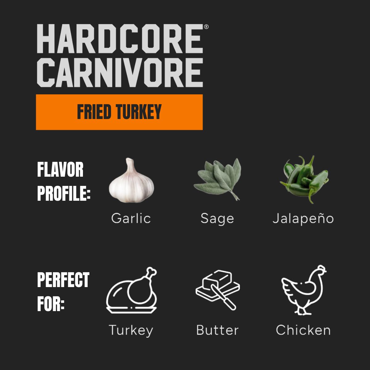 Hardcore Carnivore Limited Edition Fried Turkey Seasoning (11 oz Shaker) Texas-Made Blend for Turkey  Chicken Wings  Pot Pie and More