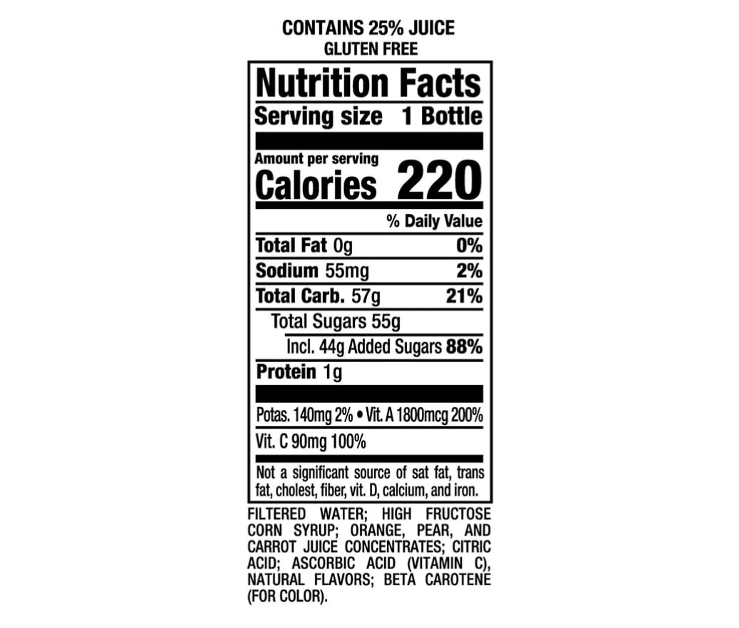 Orange Juice 16 Fl Oz (12 Pack, Orange Carrot)