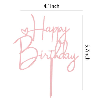 Happy Birthday Cake Topper Cake Decoration Birthday Cake Supplies (Rose Gold Cake Topper)