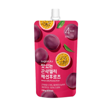Sugarlolo Konjac Sweet Passion Fruit Jelly Snack - Vegan Jello with Zero Sugar | Only 4 Calories per Pouch | Low Calorie Korean 