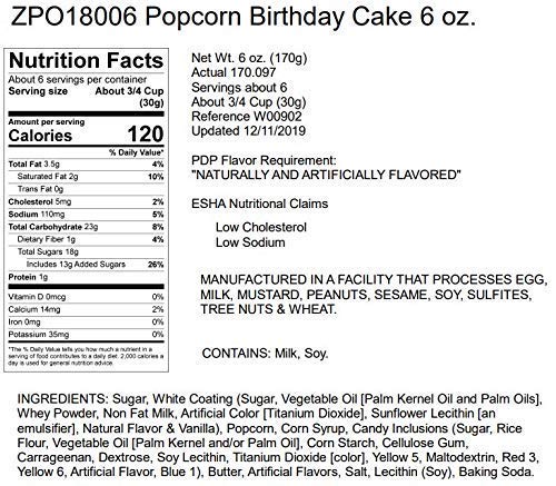 Hammond'S Candies | Gourmet Birthday Cake Popcorn | 3 Bags, Great For Snacking | Small Batches Popped To Perfection | Handcrafte