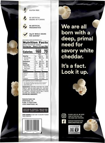 Smartfood Popcorn, White Cheddar, 6.75 Oz Bag