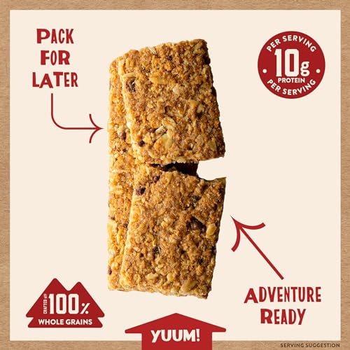 Kodiak Cakes Crunchy Granola Protien Snack Bars, Chocolate Chip, High Protein, 100% Whole Grains, 12 boxes with 6 pouches (144 b