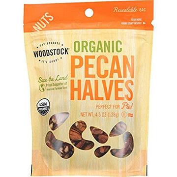Woodstock Organic Pecan - Halves - Case Of 8 - 4.5 Oz.
