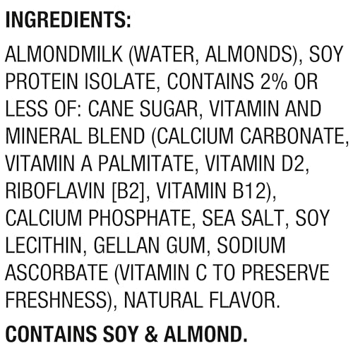 Silk Original Protein Almond Milk, Dairy Free, Gluten Free, Seriously Creamy Vegan Milk with 50% More Calcium than Dairy Milk, 5