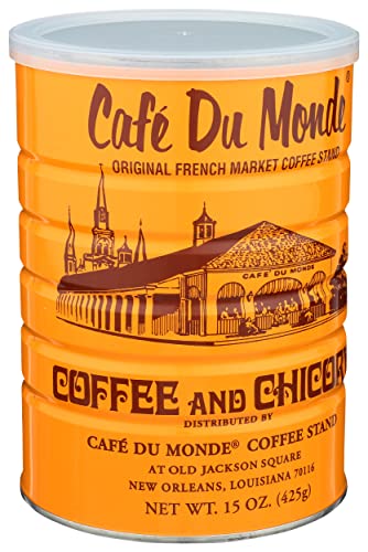 Cafe Du Monde Coffee And Chicory Ground Coffee, Paleo, Vegan, 15 Ounces (Pack Of 6)