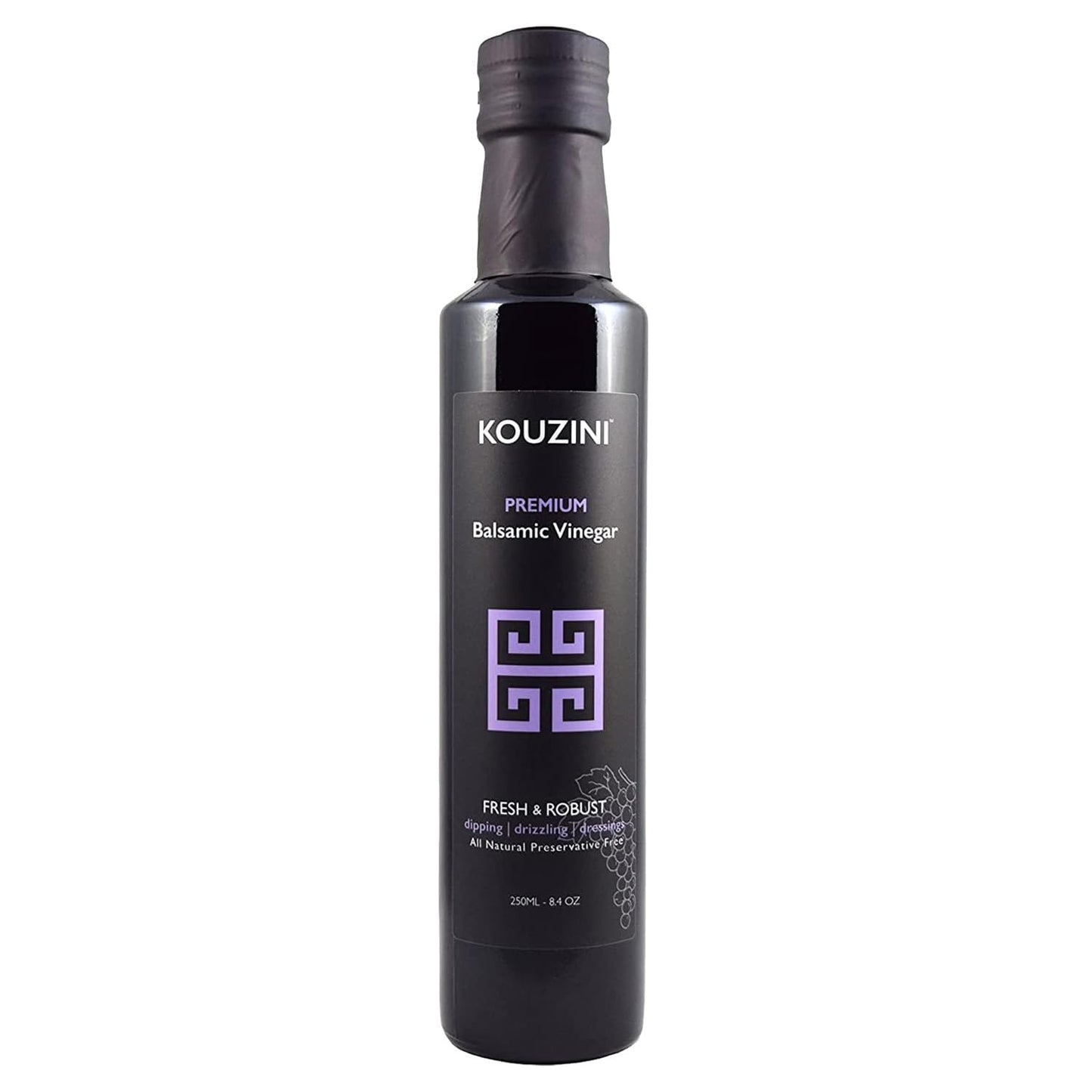 Kouzini Ultra Premium Balsamic Vinegar, Aged Balsamic Vinegars from Modena, Italy, Premium, Smooth & Full-Bodied Flavor, 250ml B