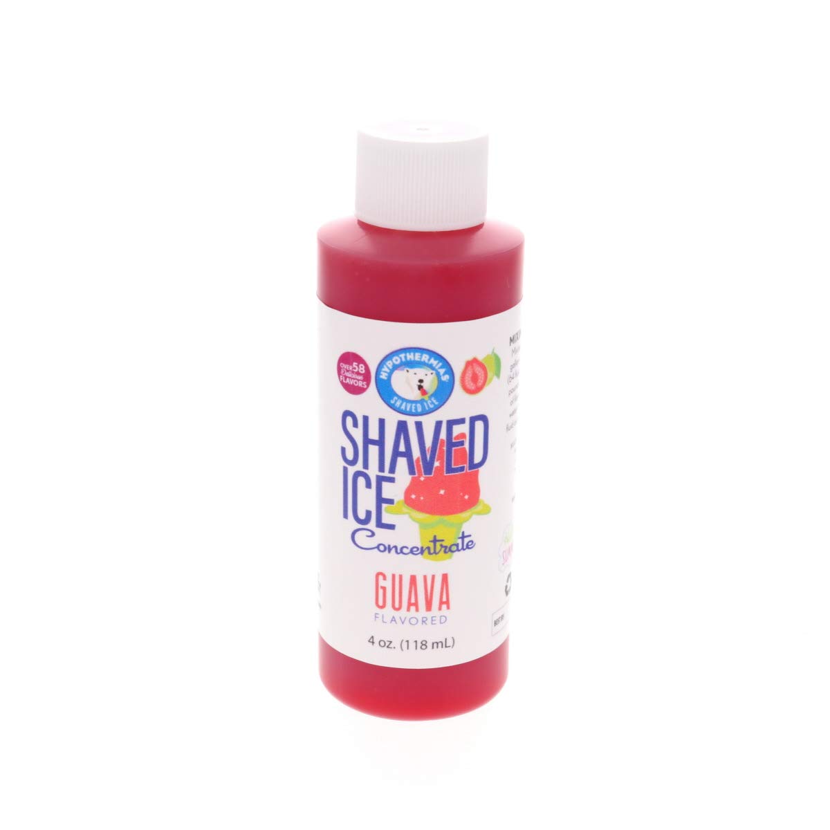 Hypothermias Shaved Ice and Snow Cone Syrup Unsweetened Flavor Concentrate - 4 Fl Oz - Makes 1 Gallon of Ready to Use Syrup - Gu