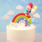 Diyasy Rainbow Cake Topper Kit Cloud Balloon Birthday Wedding Cake Flags For Birthday Wedding & Baby Shower Party Baking Decorat