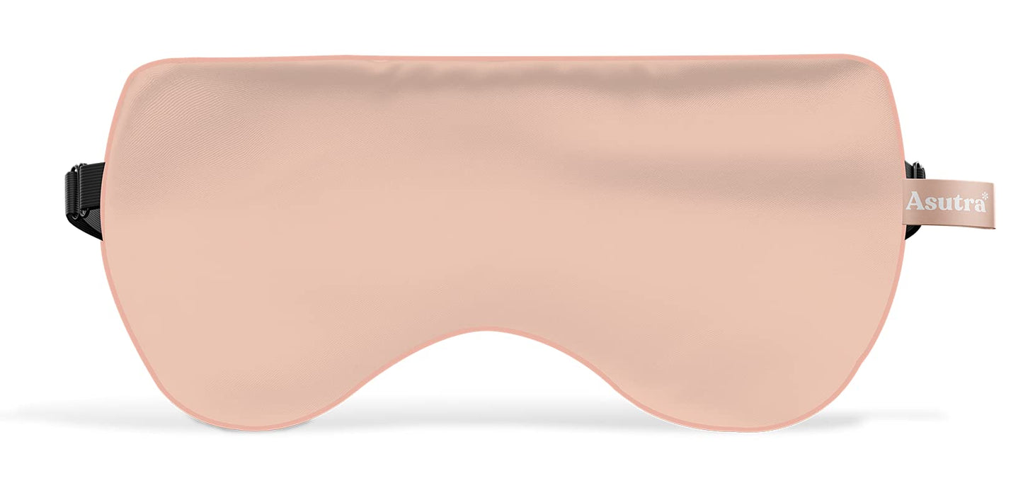 Asutra Silk Eye Pillow For Sleep, Pink  Filled W/Lavender & Flax Seeds  Weighted  Meditation & Light Blocking Blindfold