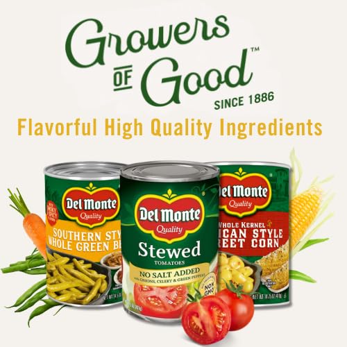 Del Monte Stewed Tomatoes With Onions, Celery, And Green Peppers, No Salt Added, 14.0Z (12 Pack)