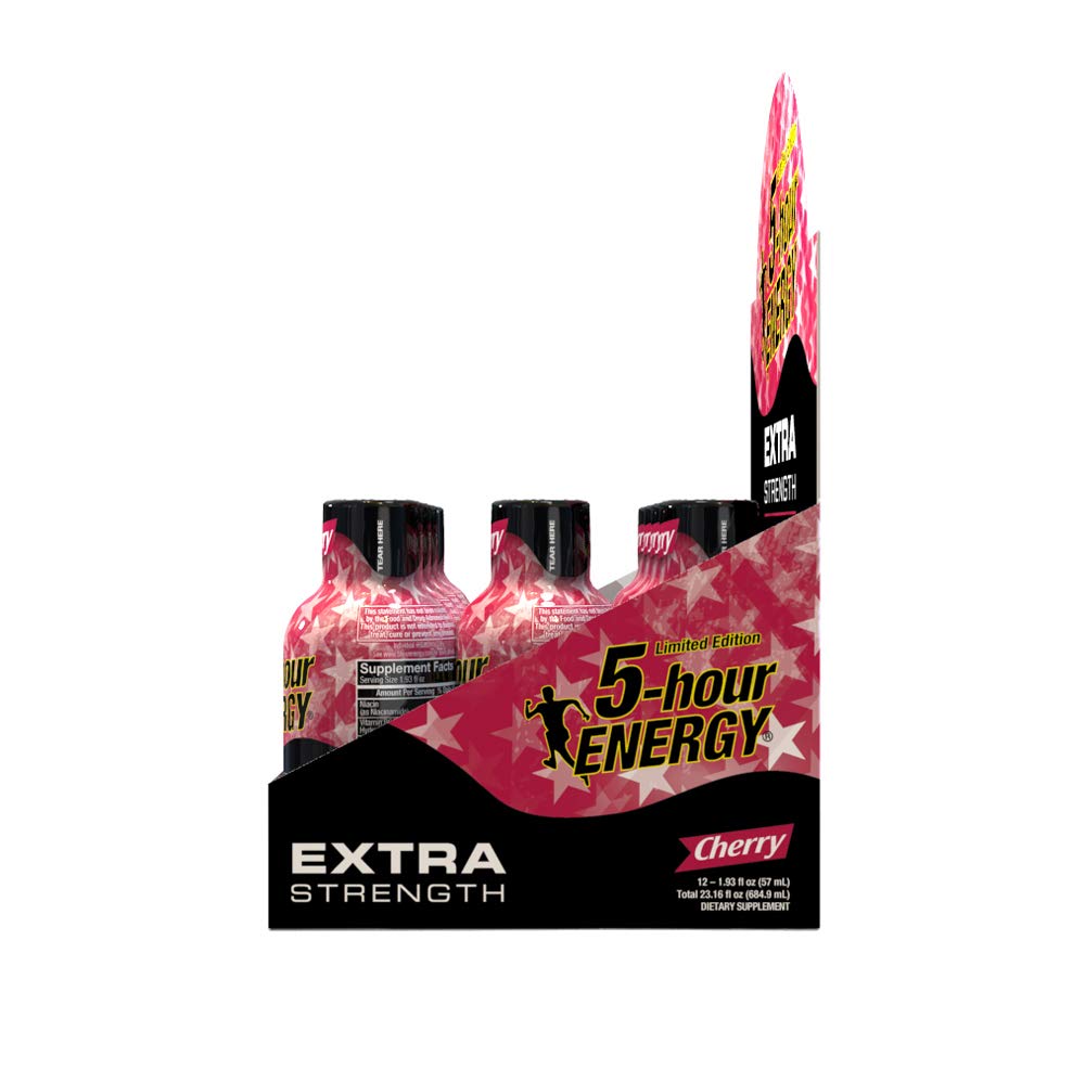 5-hour ENERGY Shot Extra Strength Cherry 1.93 Ounce 24 Count Pink