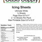 Oasis Supply Ultra Premium, Pliable, Non Cracking Icings Sheets, White (8.5'' X 11.5'', 24), Made In The Usa