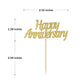 24 Pieces Silver Glitter Happy Anniversary Cupcake Toppers Cake Picks For Wedding Anniversary Party Table Decorations