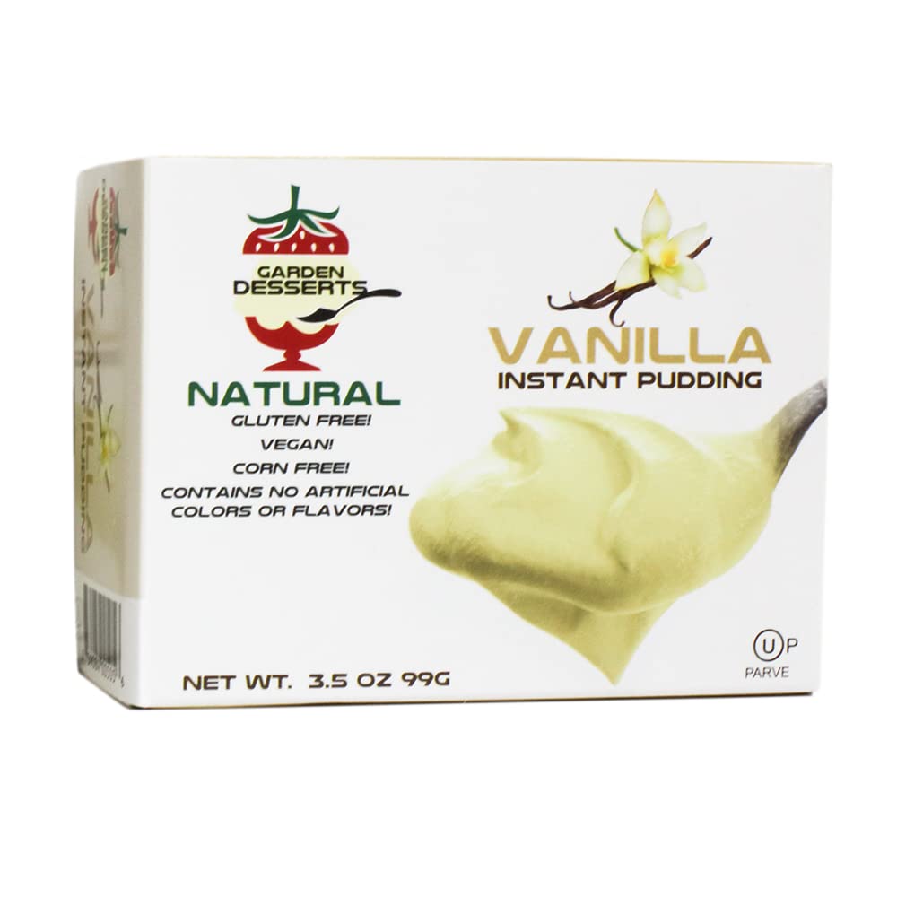 Instant Vanilla Pudding Mix - All Natural Vanilla Pudding Mix By Garden Desserts | Quick Vegan Dessert, Gluten Free, Kosher 4 Oz