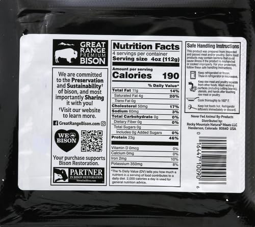 Great Range, 90%/10% Ground Bison Brick, 1 lb